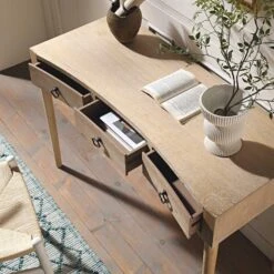 Thalia Concave Dressing Table, Natural -Entreprise Cc Shop XXDSK 022 NAT scene2