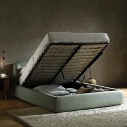 Constance Winged Headboard Ottoman Storage Bed, Olive Linen 20 Constance Winged Headboard Ottoman Storage Bed, Olive Linen -Entreprise Cc Shop ZD 2182 OLIVE LIN scene2