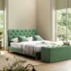 Leamington Deep-Buttoned Upholstered Bed, Meadow Green Velvet 2 Leamington Deep-Buttoned Upholstered Bed, Meadow Green Velvet -Entreprise Cc Shop ZX 1063 CUCU VEL main
