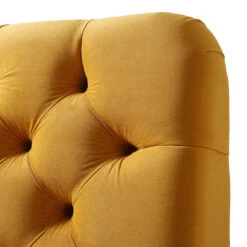 Leamington Deep-Buttoned Upholstered Bed, Turmeric Yellow Velvet -Entreprise Cc Shop ZX 1063 MUST VEL detail2