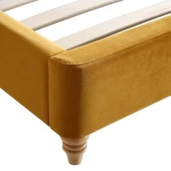 Leamington Deep-Buttoned Upholstered Bed, Turmeric Yellow Velvet -Entreprise Cc Shop ZX 1063 MUST VEL detail3