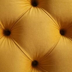 Leamington Deep-Buttoned Upholstered Bed, Turmeric Yellow Velvet -Entreprise Cc Shop ZX 1063 MUST VEL detail4