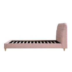 Leamington Deep-Buttoned Upholstered Bed, Rosewater Pink Fabric 24 Leamington Deep-Buttoned Upholstered Bed, Rosewater Pink Fabric -Entreprise Cc Shop ZX 1063 PALEPINK FAB WB4