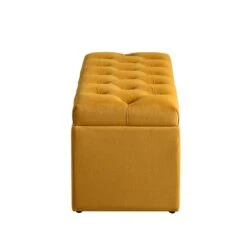 Leamington Deep-Buttoned Ottoman Storage Bench, Turmeric Yellow Velvet 21 Leamington Deep-Buttoned Ottoman Storage Bench, Turmeric Yellow Velvet -Entreprise Cc Shop ZX 2183 MUST VEL WB5