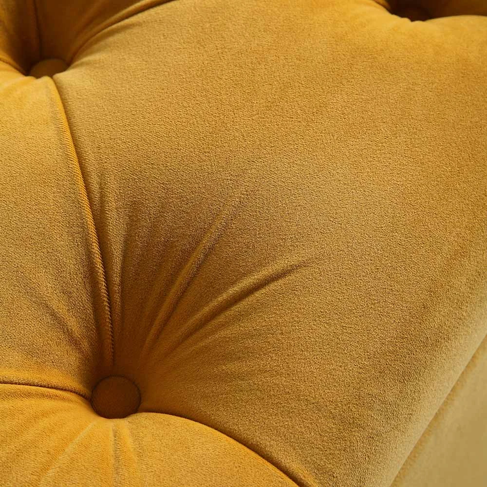Leamington Deep-Buttoned Ottoman Storage Bench, Turmeric Yellow Velvet 12 Leamington Deep-Buttoned Ottoman Storage Bench, Turmeric Yellow Velvet - Image 10