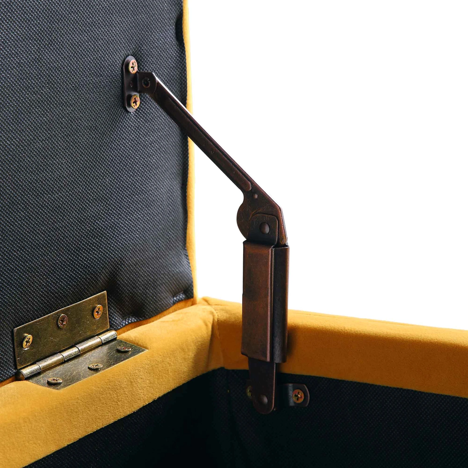 Leamington Deep-Buttoned Ottoman Storage Bench, Turmeric Yellow Velvet 13 Leamington Deep-Buttoned Ottoman Storage Bench, Turmeric Yellow Velvet - Image 11