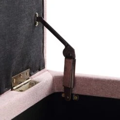 Leamington Deep-Buttoned Ottoman Storage Bench, Rosewater Pink Fabric -Entreprise Cc Shop ZX 2183 PALEPINK FAB detail2