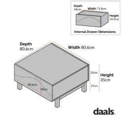 Moriko 2 Drawer Coffee Table -Entreprise Cc Shop dimensional drawings NOV 2022 BSD 114