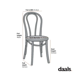 Camille Elm Wood And Rattan Bentwood Dining Chair, Distressed White -Entreprise Cc Shop dimensional drawings NOV 2022 DCH 002 f7925eac 65e3 478e a206 ef4d321f63ed