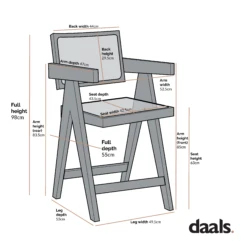 Jeanne Dark Walnut Cane Rattan Solid Beech Wood Counter Stool -Entreprise Cc Shop dimensional drawings NOV 2022 XN 2211 2